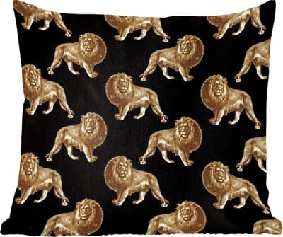 Sierkussens - Kussentjes Woonkamer - 60x60 cm - Patronen - Leeuw - Goud - Zwart