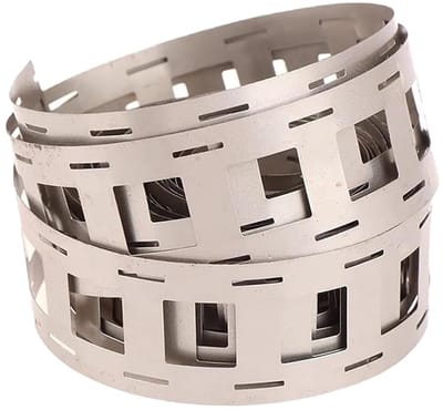 Koperfolie Tape 0.15 x 27.2 mm, 10 m voor 18650 Batterijen, DIY Lithium Accu, Puntige Zweetband, Verbinding voor Accupakketten, Afstand 20.2 mm