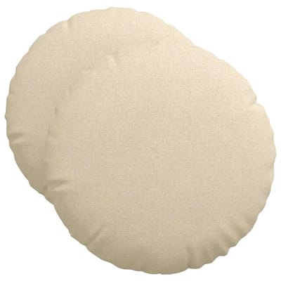 vidaXL - Zitkussens - 2 - st - Stof - Crèmekleurig - Ø50 - x - 19 - cm
