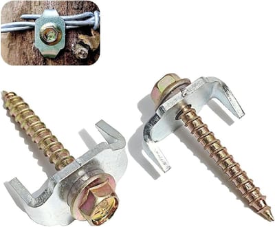 Hekspijkers met draad - Bevestigingsspijkers - Hekwerk plaatsen - Installatie met boormachine - 100 stuks - Zilver