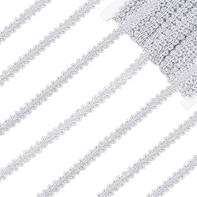 Allecto - Vlechttrim - Zilver - Decoratief sierlint - Bruiloft - Polyester - 22,5 meter - Geschikt voor ambachten