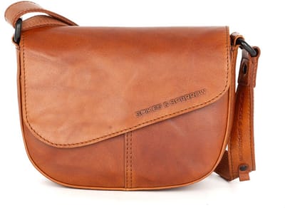 Leren Crossbodytas met klep - Genya - Brandy Cognac