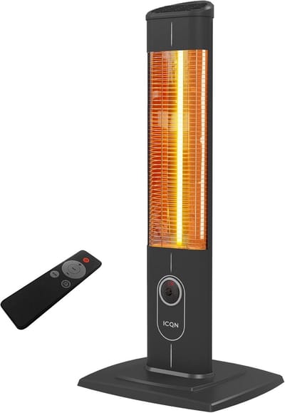 Staande Kachel - Infrarood Straler - Buiten Verwarmen - Afstandsbediening Timer - 2300 Watt - Zwart