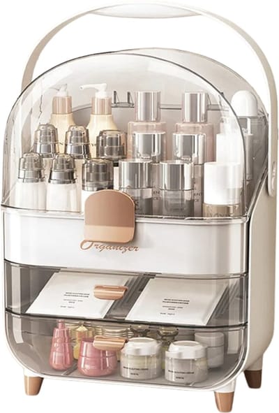 Benelux Select Make Up Organizer – Make-up Organizer – Make Up Organizer Transparant - 3-laags - 1,2kg - 34,5 x 18,2 x 26,5 cm