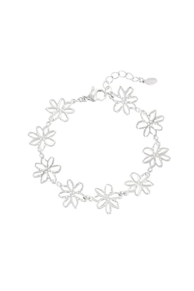 Yehwang Armband - Stainless Steel - Flower - Bloemen - Zilverkleurig