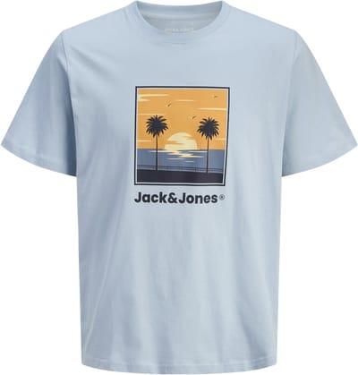 JACK&JONES - JJPERRY TEE SS CREW NECK JNR - Jongens - T-shirts - lichtblauw - maat 152