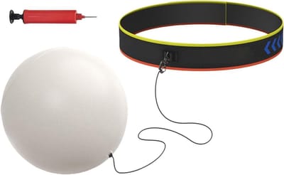 Boksbal Trainingsset - Reflexbal Hoofdband - Reactie Snelheid - Verstelbare Pasvorm - Opblaasbaar - Wit