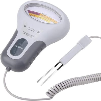 Waterkwaliteitsanalysator, digitale chloor- en pH-Cl2-tester voor zwembaden, thermische waterkwaliteitsanalysator met sonde voor thuiszwembaden of spa's, 1 AA-alkalinebatterij (1,5 V) (niet inbegrepen)