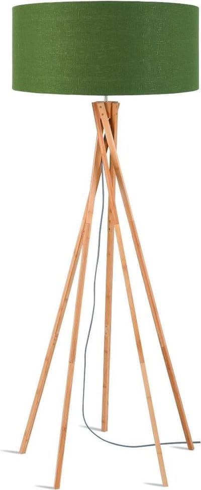 GOOD&MOJO Vloerlamp Kilimanjaro - Groen/Bamboe - Ø60cm - Scandinavisch,Bohemian - Staande lampen voor Woonkamer - Slaapkamer