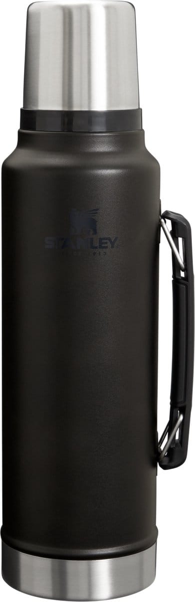 Stanley Classic Legendary Thermosfles 1.4L Houdt 40 Uur Warm, 35 Uur Koud - Lekvrij - Vaatwasserbestendig - BPA-Vrij - Voor Koffie, Thee en Meer - Roestvrijstalen Thermoskan - Matte Black
