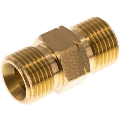 Dubbele Nippel G1/2'' Man X Man Linkshandig Messing 16bar 22mm Hex