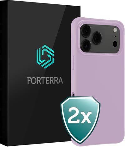 Hoesje 2 Stuks - Geschikt voor Apple iPhone 17 Pro - Sterk & Shockproof - Back Cover - Case Siliconen - Telefoon Hoes - Lila