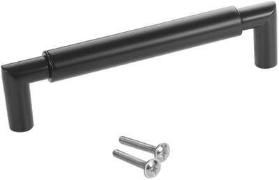 SOTECH meubelgreep ladegreep E9 echt roestvrij staal zwart mat BA 128 mm / Ø 16 mm met metalen sokkels