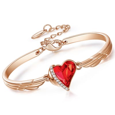 Rood Kristal Hart Armband