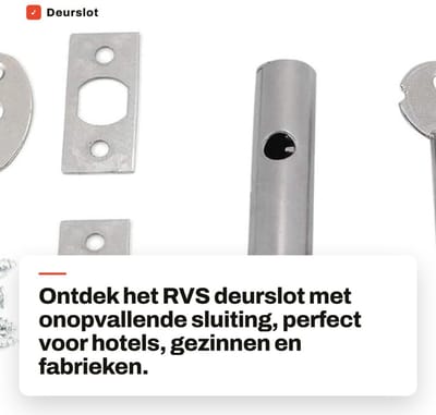 Dailygoods- Roestvrijstalen Buis - Onzichtbare Sluiting - Deurslot Binnendeur - Vuurvaste Deur - Inclusief Sluitgesp/Sleutel - Geschikt voor Hotel/Familie