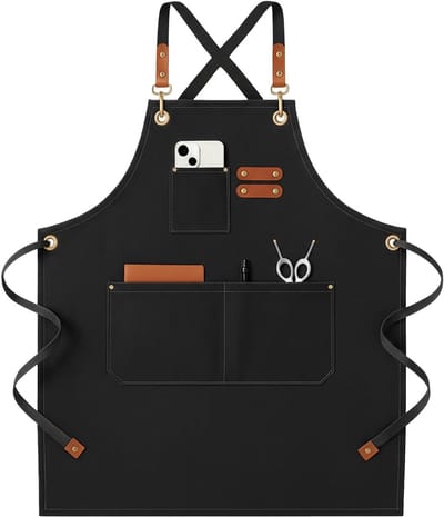 Keuken Schort voor Dames en Heren - Robuust Canvas - Verstelbaar met Grote Zak - Ideaal voor Koken - SnelShoppen