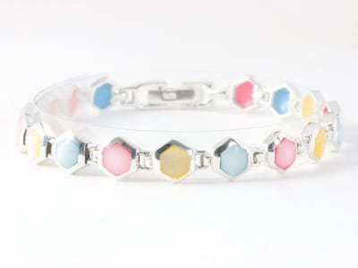 Zilveren armband met veelkleurige schelp