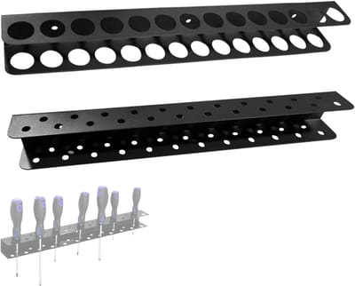 SnelShoppen - Tool Holder voor Wandmontage, 40 cm Pliers Houder en 40 cm Schroevendraaier Houder, van Carbon Staal, 2 Stuks, Zwart, Organiseren van We