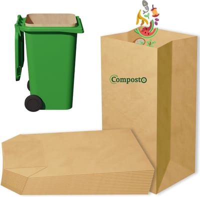 Papieren bio containerzakken 240 liter - Bundel 10x3 stuks
