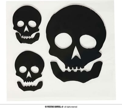 Fiestas Guirca - Raamdecoratie Gel Skelet (20x20cm) - Halloween - Halloween Decoratie - Halloween Versiering