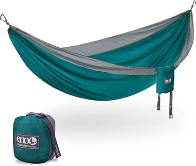 Hangmat - Kampeerhangmat Relax - Buiten Ontspannen - Lichtgewicht Nylon Materiaal - 290x192cm - Zeeschuim Grijs