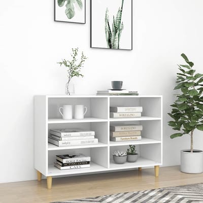 vidaXL - Dressoir - 103,5x35x70 - cm - bewerkt - hout - wit