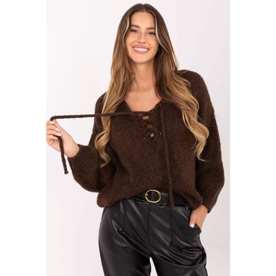 Laced Charm Knit - Donkerbruin / One Size