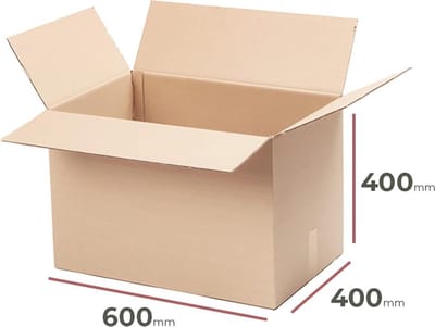 Verzenddoos 600 x 400 x 400 mm - 20 STUKS Kartonnen - 20 stuks Verzenddozen Dubbele Golf Bruin 60 x 40 x 40 cm