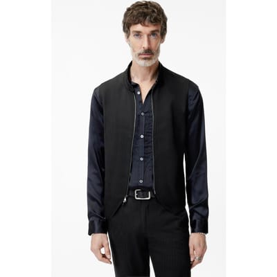 John Varvatos Vest With Zipper Closure And Front Side Black Size: 46 | Jackets Outlet | Heren | Zwart