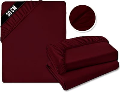MKSS® Matrasovertrek 180x200 - Hoeslaken - Matrashoes - Super Zacht - Bordeaux