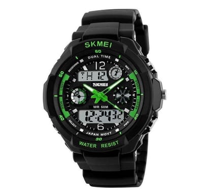 SKMEI Kinderhorloge – Analoog Digitaal – Chronograaf – Shockproof – Green-Giftbox