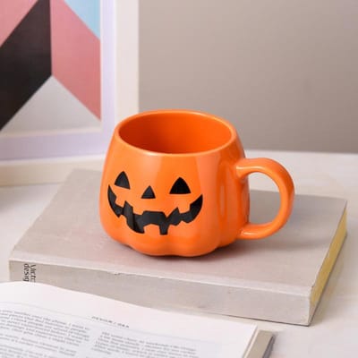 Creatief Halloween Cadeau Pompoen Keramische Beker Retro Cartoon Koppels Beker Feestelijke Mok Keramische Drinkwater Beker 301-400ml orange