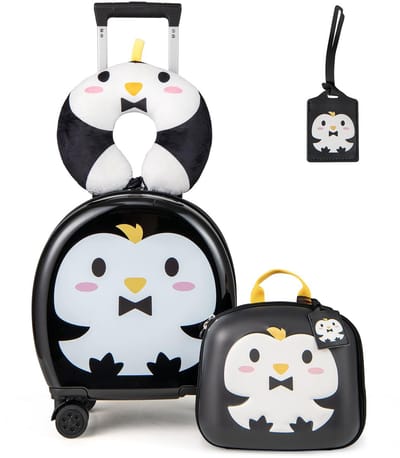 COSTWAY kinderkoffer, zwart, 10"+14", Schattig