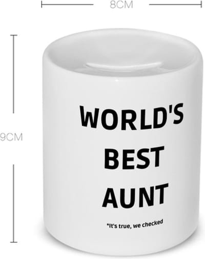 Akyol - world's best aunt it's true we checked Spaarpot - Tante - werelds beste tante - verjaardag - cadeautje voor tante - tante artikelen - kado - geschenk - 350 ML inhoud