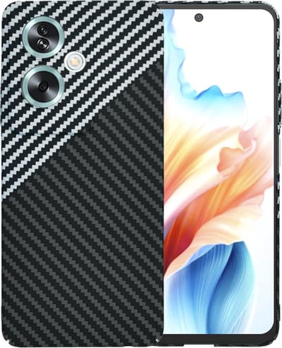 Hoesje geschikt voor Oppo A79 / OnePlus Nord N30 SE - Techsuit Carbonite FiberShell Carbon Back Cover - Wit/Zwart