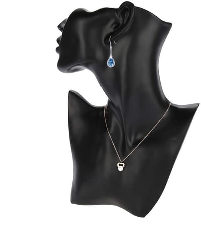Dailygoody - Sieradenbuste - Hoofd Mannequin - Stabiele Standaard - 29 cm - Sieradenstandaard - Voor Kettingen en Oorbellen - Zwart