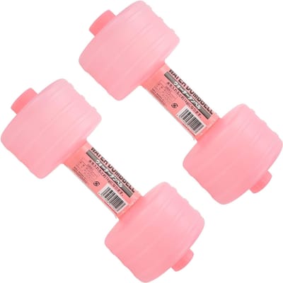 2 stuks met water gevulde dumbbells Gewichtsdumbbells Verstelbare Body Shaping Gymapparatuur voor Thuis Kantoor Roze pink