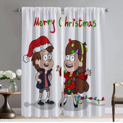 Gravity Falls Gordijnen voor Slaapkamer Verduisterend Gordijn voor Kamer 2 Panelen Halloween Decoratie Home Interieur Gordijnen Scheidingswand Kind W50xH70cmx2pcs-CL white