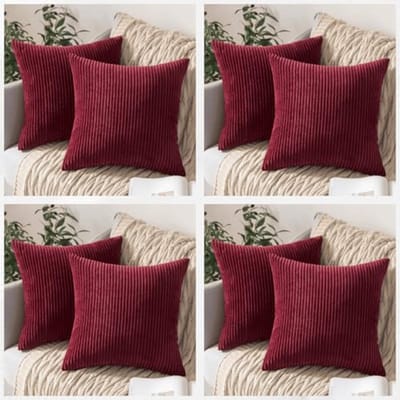 Set van 4 Zachte Kussenslopen van Corduroy - 40 x 40 cm - Diverse Kleuren