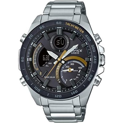 Casio EDIFICE Kinetic Bluetooth Casual Waterdicht Saffier Stijl Horloge Kwarts Uurwerk Roestvrijstalen Band Japans en Koreaans Horloge ECB-900DB-1C zwart