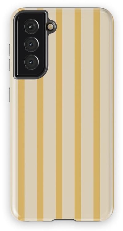 DripCase Gestreept Hoesje Samsung Galaxy S21 | Backcover met Mag | Stripes Motief | Trendy Case Samsung Galaxy S21 met Strepen Vanilla Drop