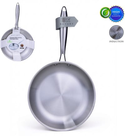 OZ Home Bavary RVS Koekenpan 28 cm - Inductie - 18/10 inox - Zonder Coating - PFAS-vrij - Alle Warmtebronnen