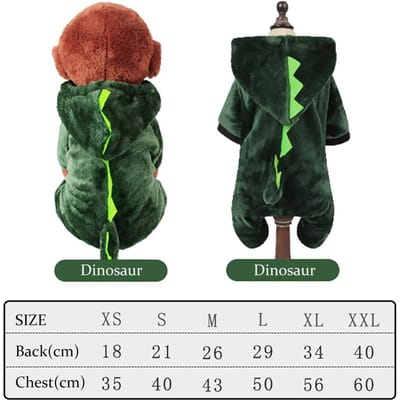 Cartoon Winter Puppy Kleding Koraalfluweel Huisdierkleding XS-L Klein Corgi Chihuahua Kleding Dinosaurus Panda Eland XS black