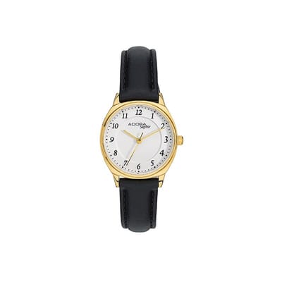 Adora sapphire dameshorloge goud met leren band