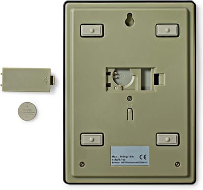Nedis Keukenweegschaal - Digitaal - Glas / Kunststof - CR 2032 Batterij - Zwart