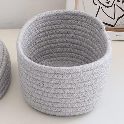 Dailygoods- Opbergmand met Deksel - Handgemaakte Katoenen Opbergmand - Duurzaam en Lichtgewicht - Geschikt voor Kinderkamer - Multifunctioneel Gebruik - Zacht en Huidvriendelijk - Opbergmandje