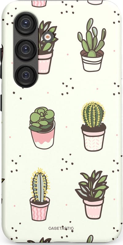 Casetastic Hoesje Geschikt voor Samsung S25 - Stijlvolle Beschermende Duo-layer Case - Familie Cactus
