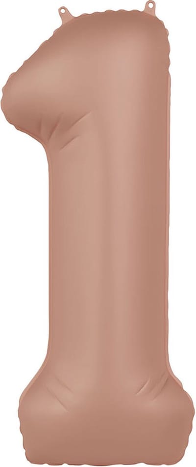 Folat - Folieballon Cijfer 1 Vintage Rose - 86 cm