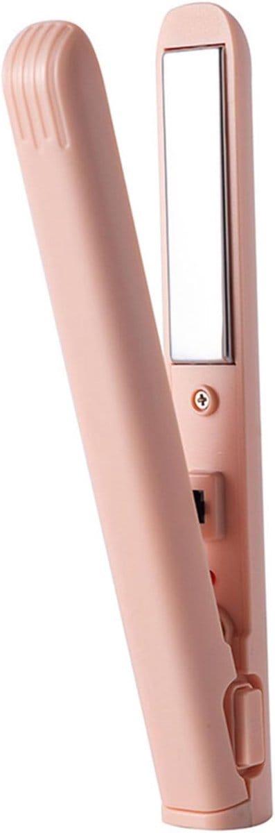 Mini 2-in-1 krultang/stijltang - Mini stijltang - Dubbele functie - Draagbare reiskrultang - Compacte stijltang - Nieuwe mini krultang - USB-interface, plug and play - Reiskrultang/stijltang geschikt voor alle haartypes - Reisformaat - Roze