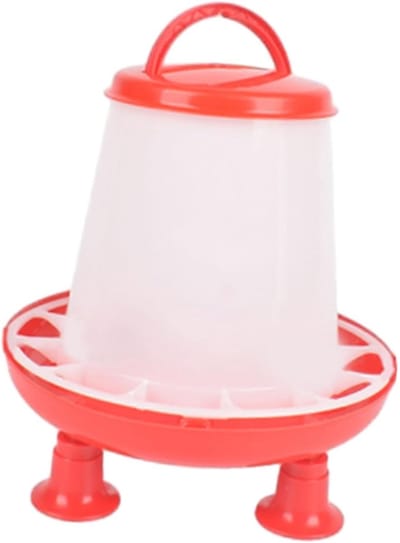 Voerbak met doseerfunctie - Voederdispenser - Pluimvee voeren - Robuuste constructie - 3 kg capaciteit - Grijs